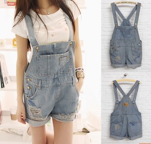 Women`s Overalls short Jeans, Suspender trousers Pants Jumpsuit