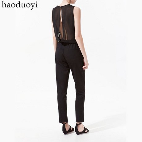 Women's perspective jumpsuit with backless designing for asos free shipping for cpam