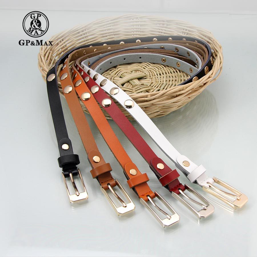 Women's pin buckle belt cowhide belt genuine leather belt female thin belt