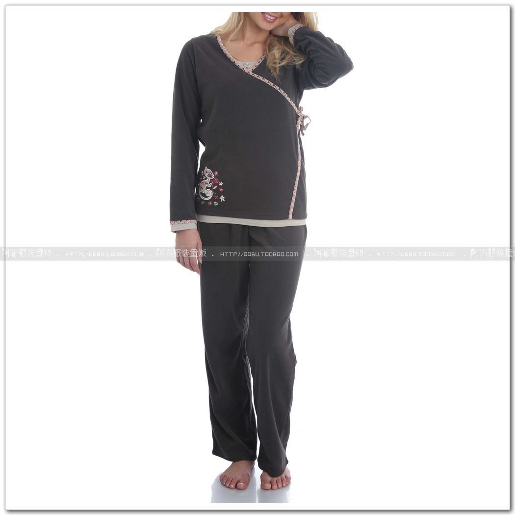 Women's polar fleece fabric cat lounge set sleepwear pajama pants plus size plus size