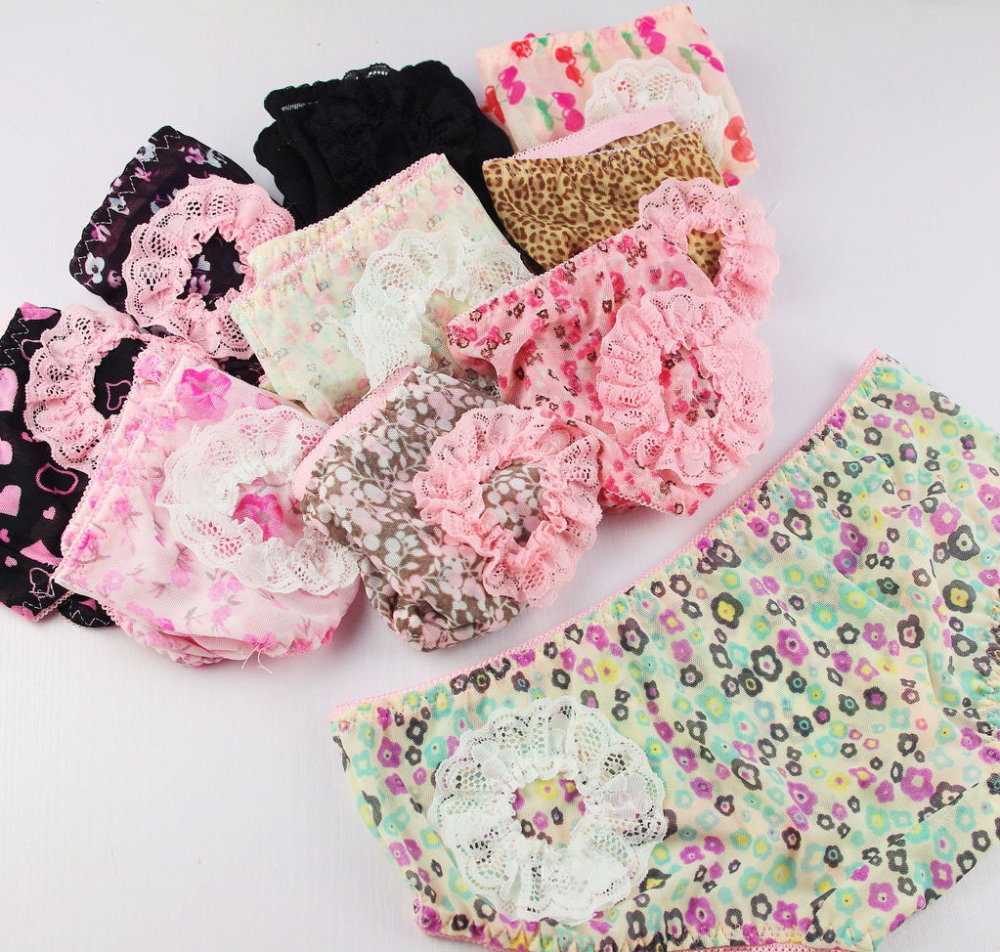 Women's Print Floral Leopard With Flower Briefs /Underwear /Cute Panties FREE SHIPPING DNW24