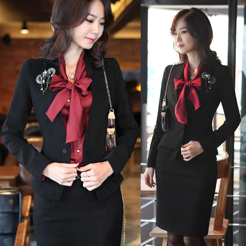 Women's professional set piece set fashion business formal suit women's skirt slim blazer