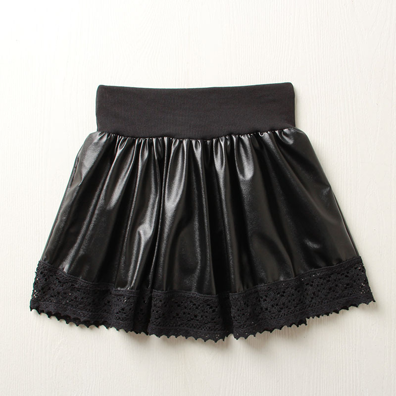 Women's PU short skirt black leather skirt bust skirt casual layered dress