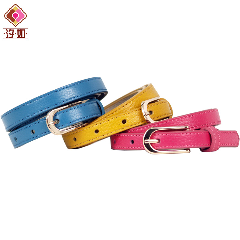 Women's pure first layer of cowhide strap fashion all-match candy decoration genuine leather waist of trousers belt 10