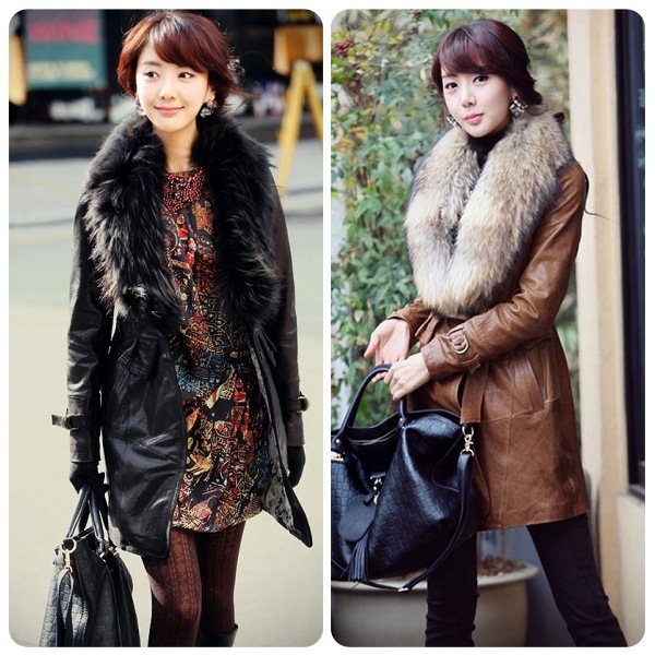 Women's pv medium-long overcoat leather overcoat fur female outerwear