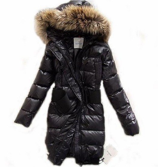 Women's Real Fur Down Coat, Lady Long Down Jacket, Hood & Belt Winter Clothes