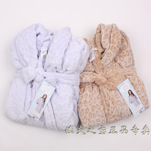 Women's robe luxurious thickening coral fleece bathrobe sleepwear lounge