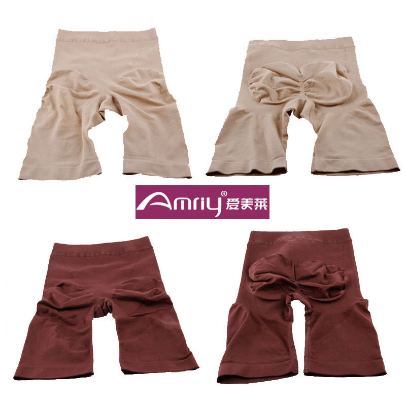 Women's seamless fashion mid waist abdomen drawing butt-lifting shorts body shaping pants safety pants legging slimming shorts