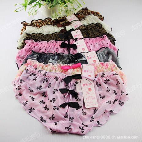 Women's Sexy Cute Bow / Dot / Leopard /Floral Print Underwears High quality  Briefs /pants DN910