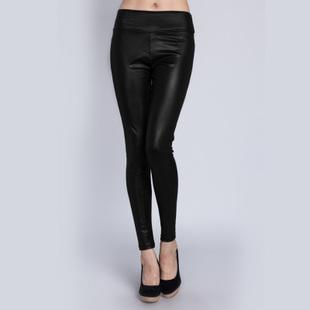 Women's Sexy Faux PU Leather Shiny Stretch Low Waist Skinny Tight Leggings Pants