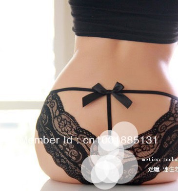 Women's sexy Lace Briefs Panties G-string Flower Print Bowknot Panties Mix Order Hot 6pcs