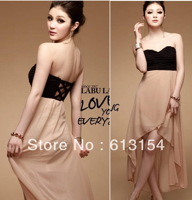 women's sexy racerback asymmetrical chiffon elegant  Backless long Dresses Drop Shipping