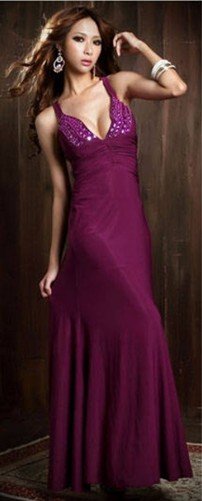 Women's sexy V neck Evening dress 1202010 Wholesale Free Shipping