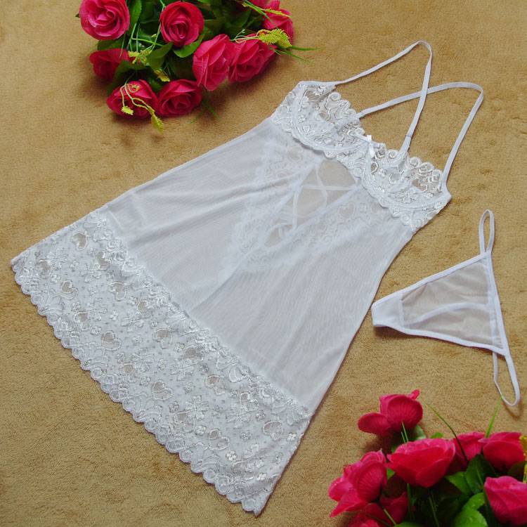 Women's sexy women's underwear short skirt lounge transparent short skirt belt steel thong erotic underwear of the women