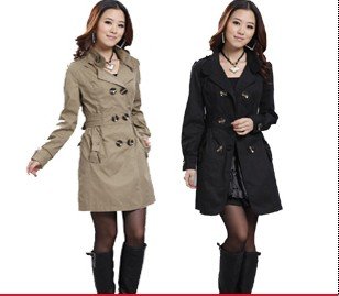 Women's Slim double breasted Coat 2012 New Fashion Casual jacket long overcoat free shipping M213