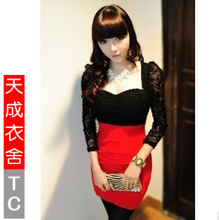 women's slim lace dress