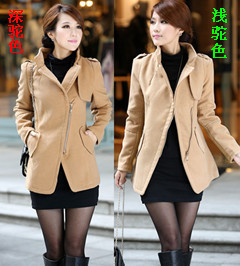 Women's slim trench 2012 autumn and winter short design stand collar woolen outerwear woolen wool coat female