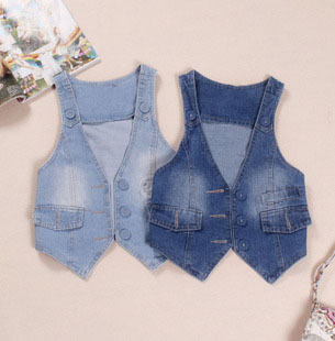 Women's small vest denim top outerwear all-match vest denim short jacket