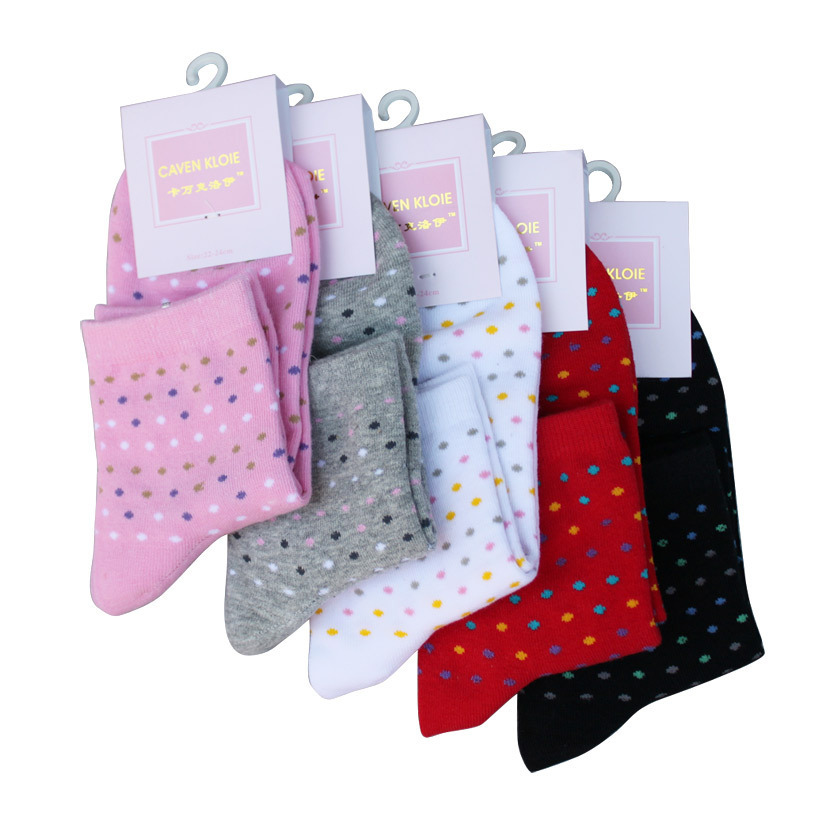 Women's socks 100% cotton cute socks knee-high socks thickness combed cotton