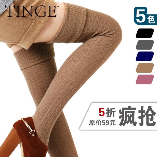 women's Socks Tinge autumn and winter thickening 100% cotton over-the-knee socks stockings stocking