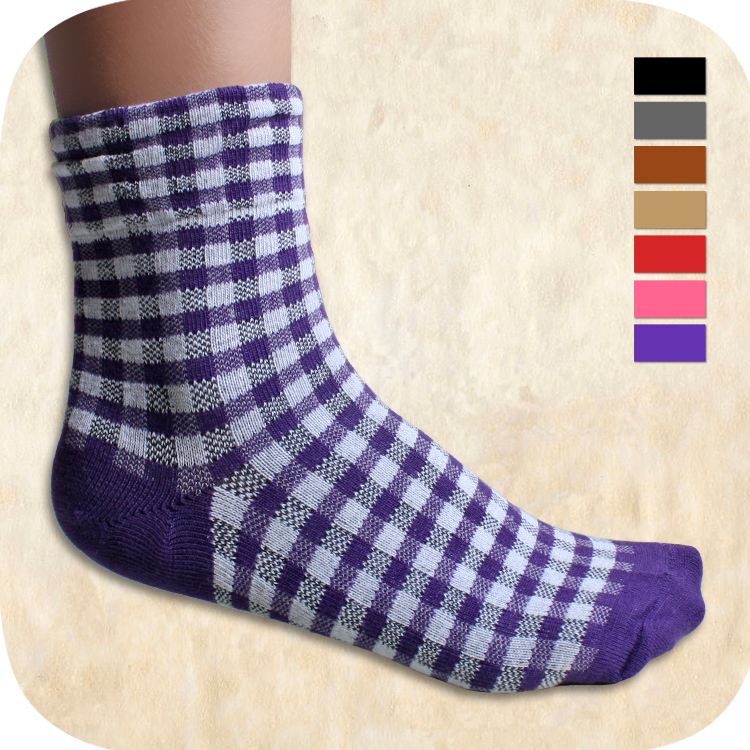 Women's socks wide-mouth plaid socks casual socks thick sock sm208