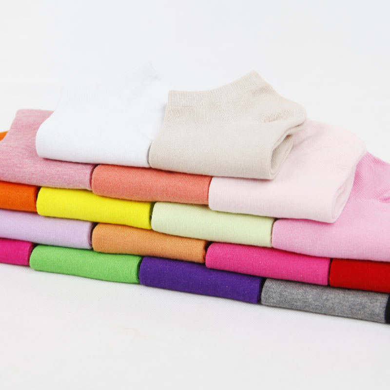 women's solid color sock slippers socks 100% cotton socks