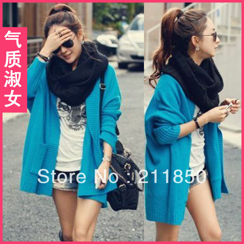 Women's spring 2013 batwing sleeve cape thick basic sweater short thick outerwear new coat