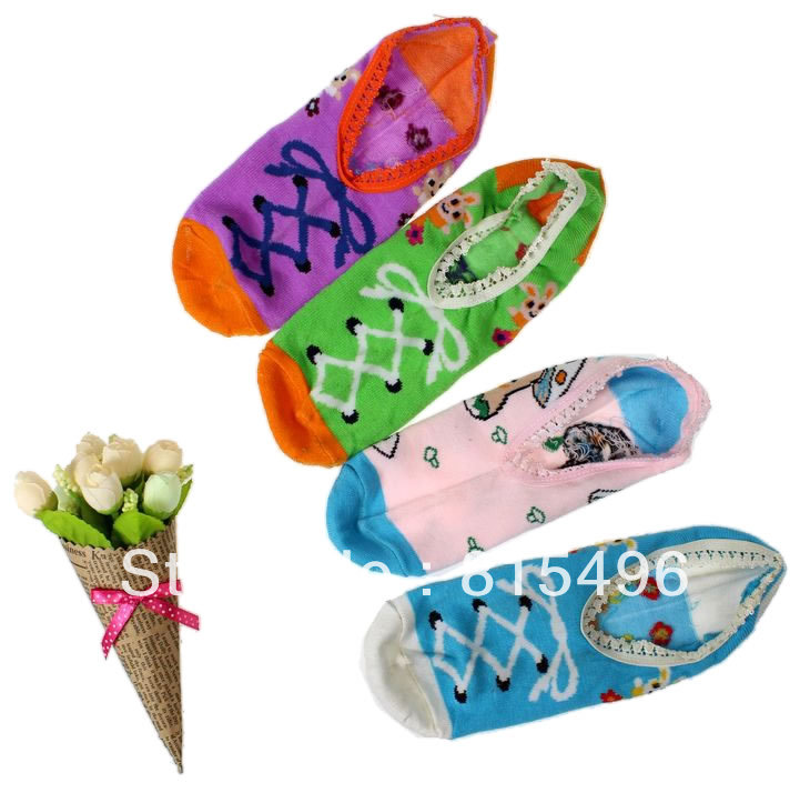 women's spring fashion lace sexy sock slippers sock thin cotton socks shoes cute cartoon socks 7719