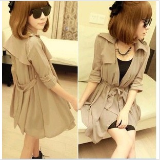 Women's spring fashion slim 2013 fifth sleeve chiffon patchwork trench c920 free shipping