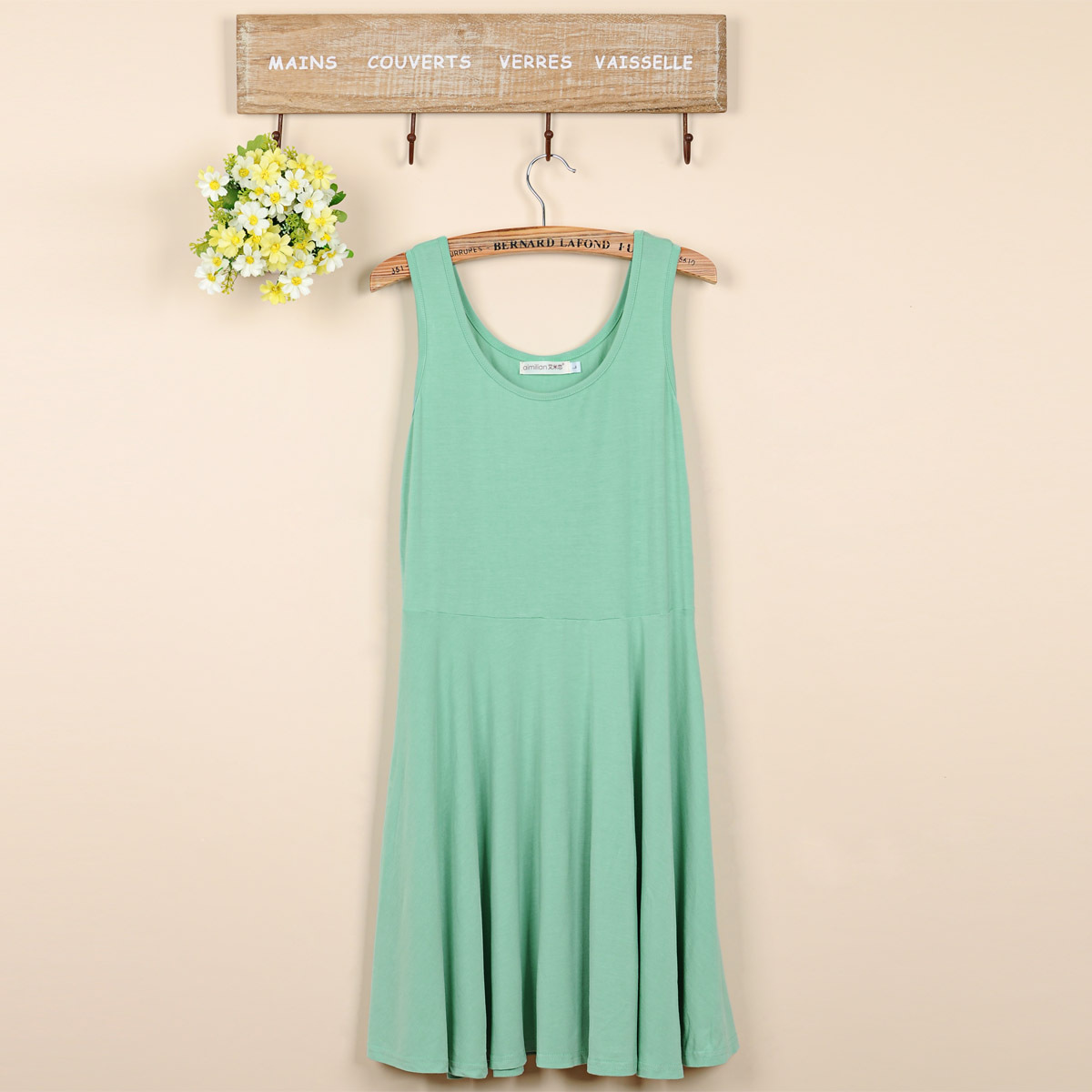 Women's Spring new arrival spaghetti strap plus size one-piece dress sweet slim solid color basic tank dress 0822