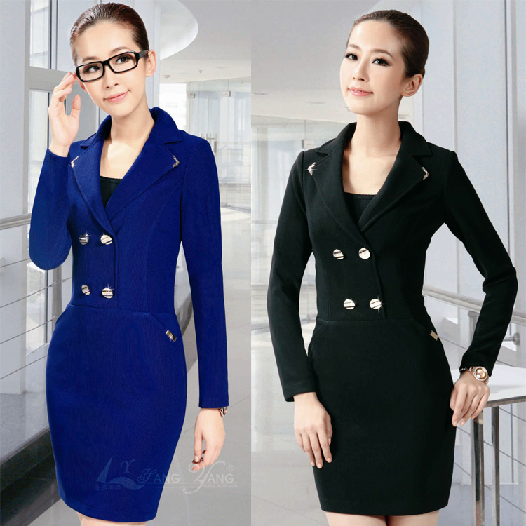 Women's spring ol work wear one-piece dress slim work wear work wear tooling uniform