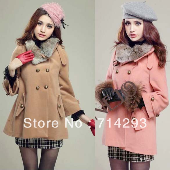 Women's Stand Collar Double-breasted Trumpet Sleeve Cloak Coat Jacket Outerwear Free shipping 9128