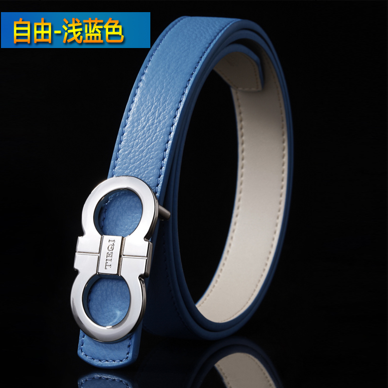 Women's strap 8 smooth buckle fashion all-match belt Women genuine leather genuine leather belt