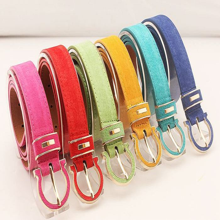 Women's strap fashion Women thin belt candy color casual all-match strap genuine leather belt female