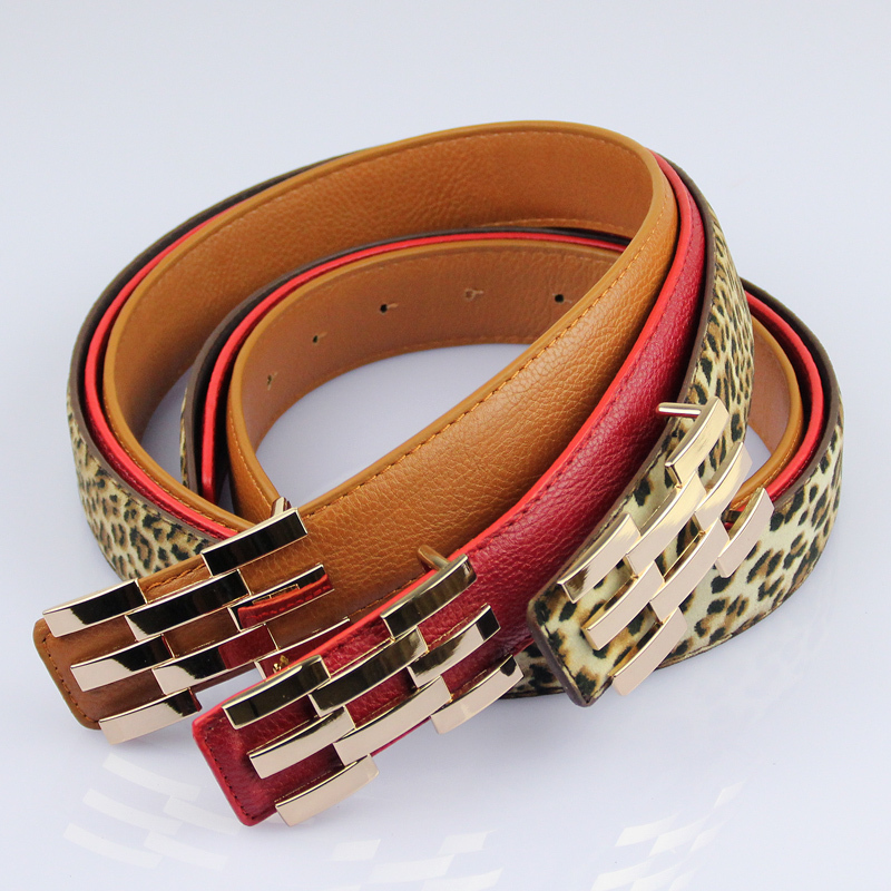 Women's strap female fashion casual all-match leather strap belt leopard print belt