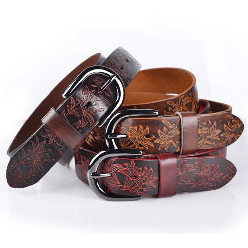 Women's strap female fashion rose genuine leather wide belt vintage the first layer of leather 5620