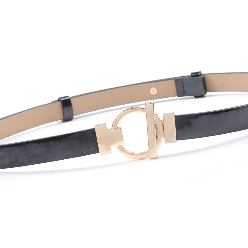 Women's strap japanned leather belt female genuine leather decoration female belt black strap all-match