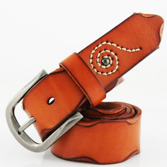 Women's strap women's belt fashion strap female genuine leather coffee casual first layer of cowhide handmade woven thread