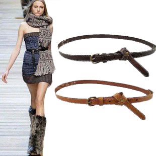 Women's strap women's belt genuine leather cowhide tieclasps fashion all-match strap camel
