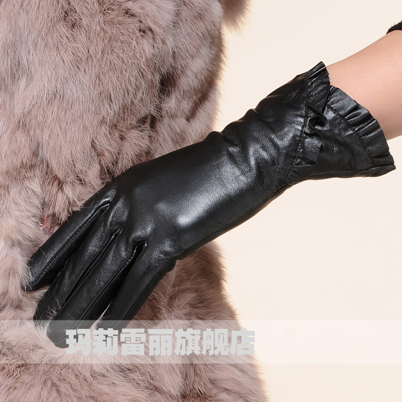 Women's suede gloves women's genuine leather gloves winter thermal