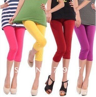 Women's summer candy colored Leggings female Korean tide thin section 7 pants, 10 colors