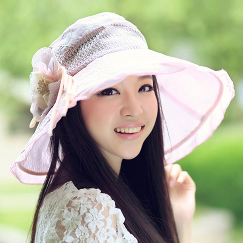 Women's summer hat large brim hat anti-uv sun flower sunbonnet gm309