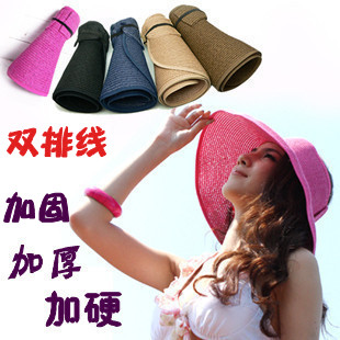 Women's summer parent-child hat sun hat folding strawhat straw braid visor beach cap sunbonnet