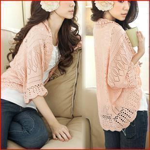 women's summer thin cardigan sweater  cutout short Hollow-out  Free Shipping X170