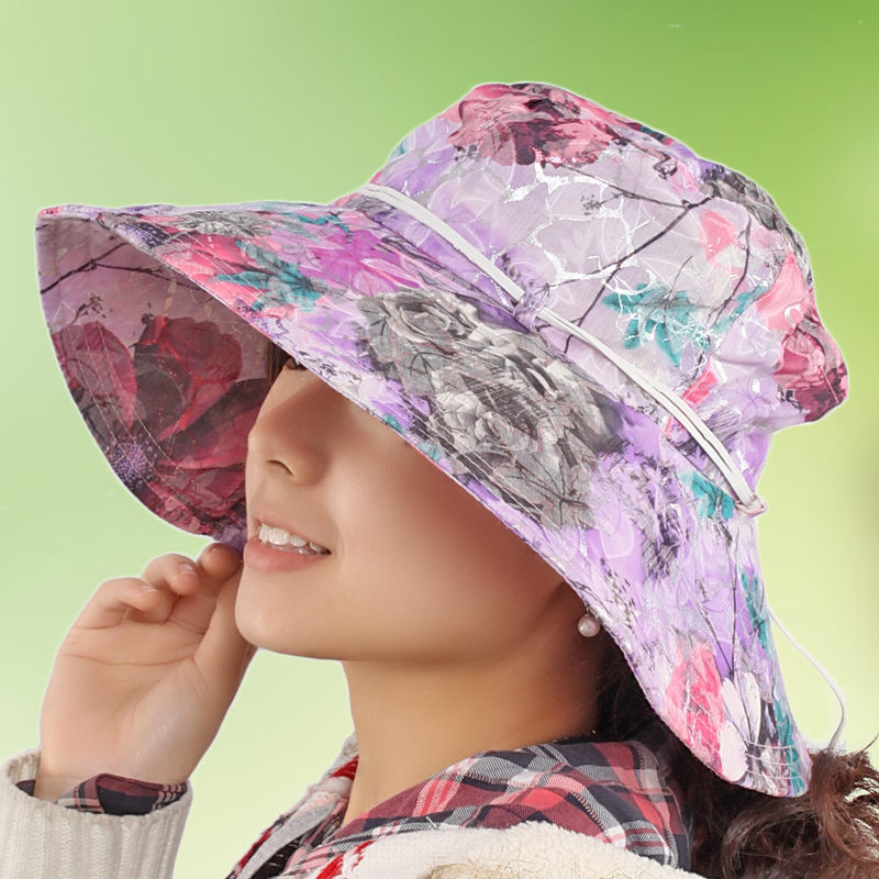 Women's sun hat summer anti-uv large along the sunbonnet outdoor rustic cap