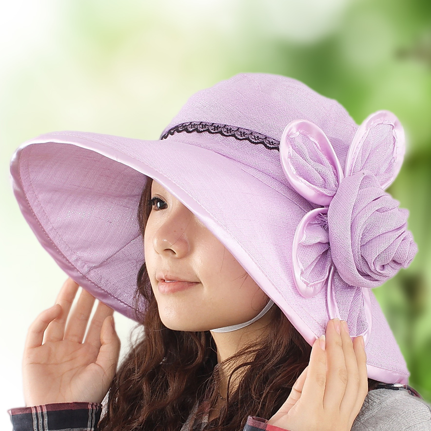 Women's sun-shading hat flower summer sunscreen sun hat large-brimmed hat anti-uv