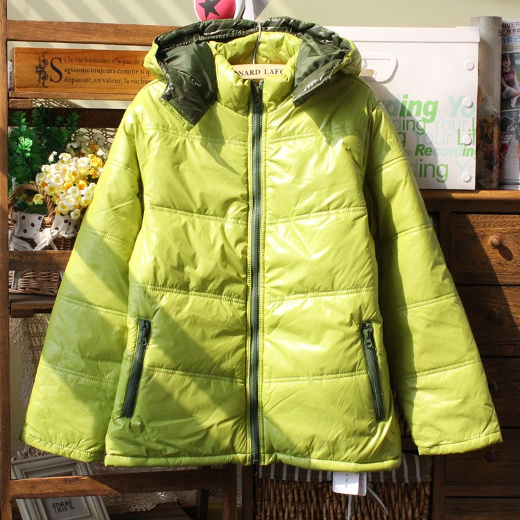 Women's sweet candy color hat plus size clothing cotton-padded jacket down coat