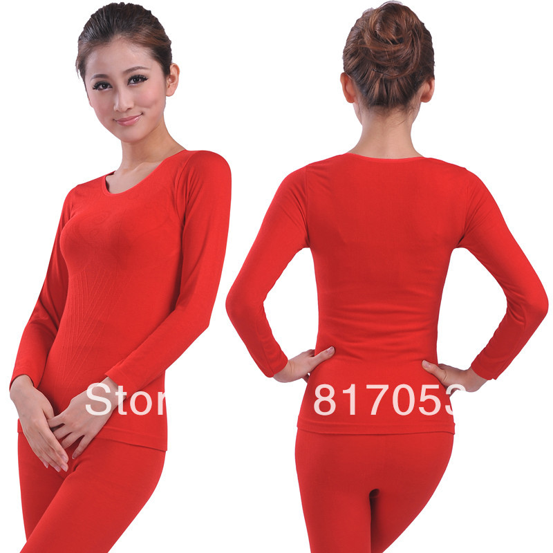 Women's thermal underwear long johns long johns seamless beauty care basic underwear set cotton sweater