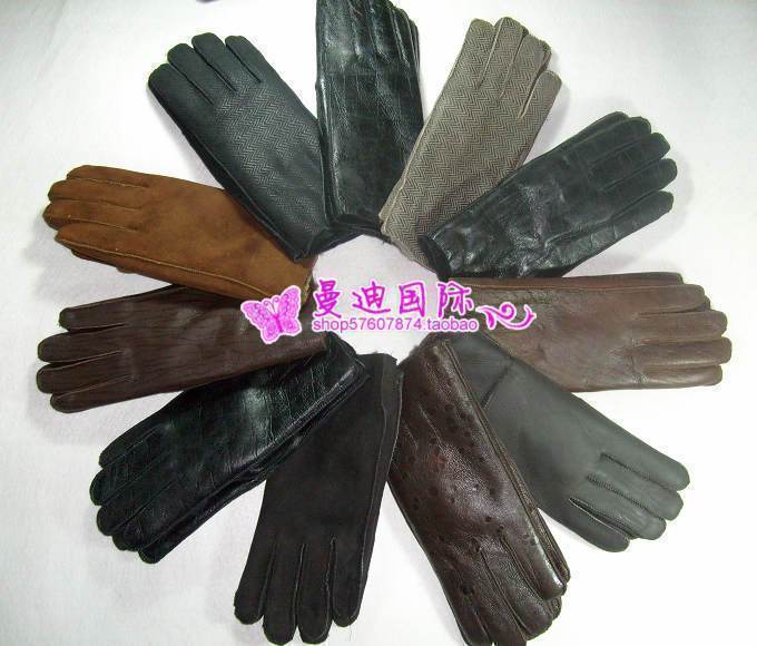 Women's thermal winter fashion wool and fur in one gloves ride sheepskin genuine leather gloves full leather thickening wool