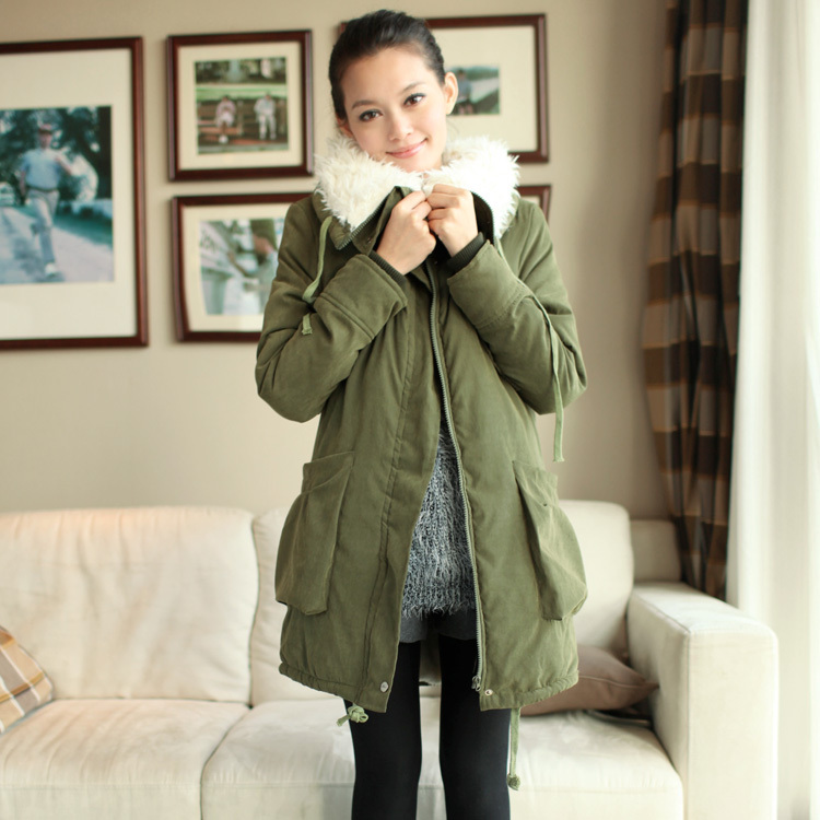 Women's Thickening Berber Fleece Long Design Slim Wadded Jacket